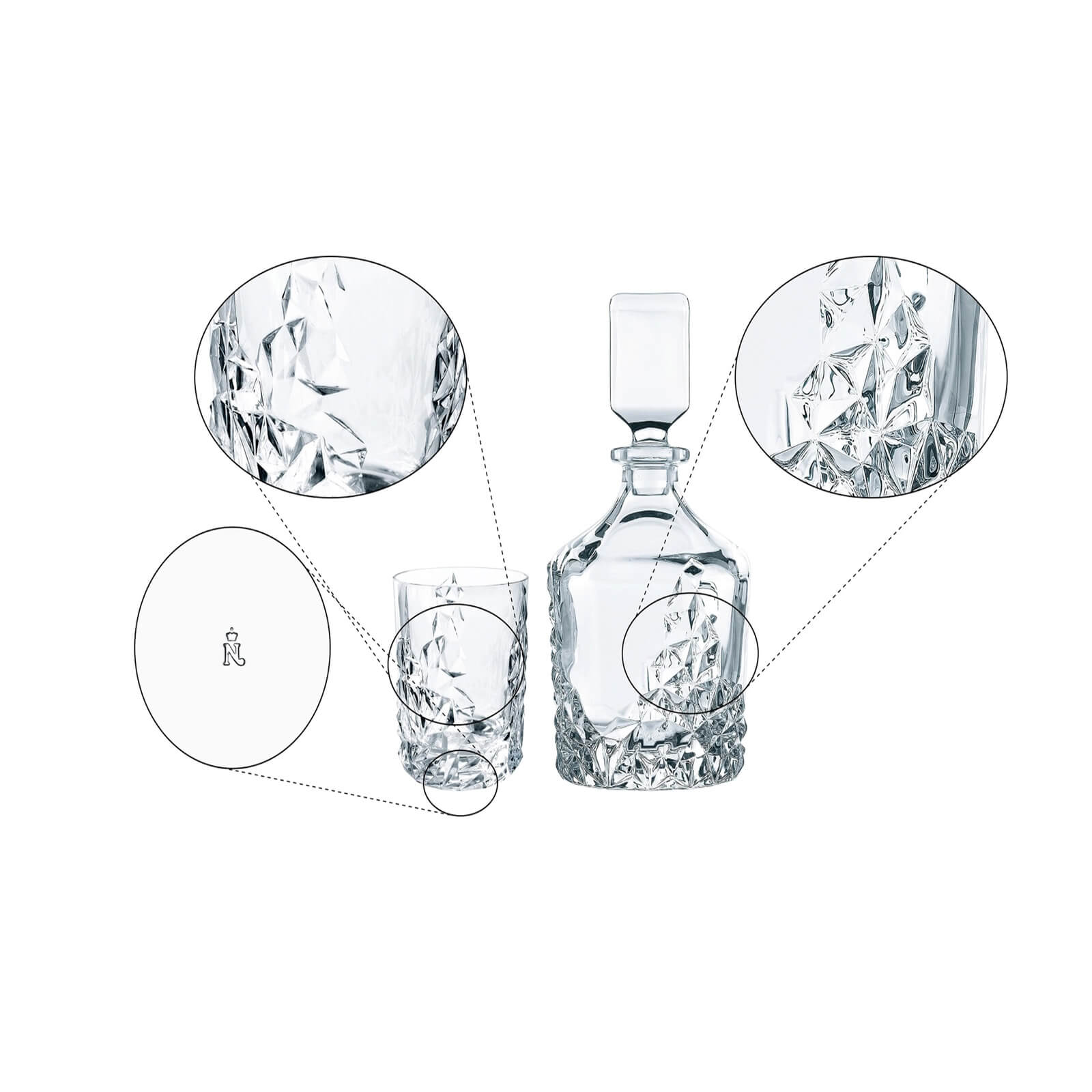 تنگ و لیوان 3 پارچه ناخمن مدل Nachtmann Sculpture Whisky - Image 7