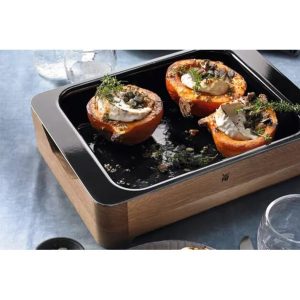 WMF-ESSظرف فر و سرو سایز بزرگ وی ام اف | WMF Fusiontec Casserole with wooden Serving Frame
