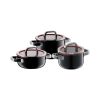 WMF-ESSست قابلمه سه تایی مشکی فیوژن تک وی ام اف | WMF FUSIONTEC FUNCTIONAL COOKWARE SET BLACK